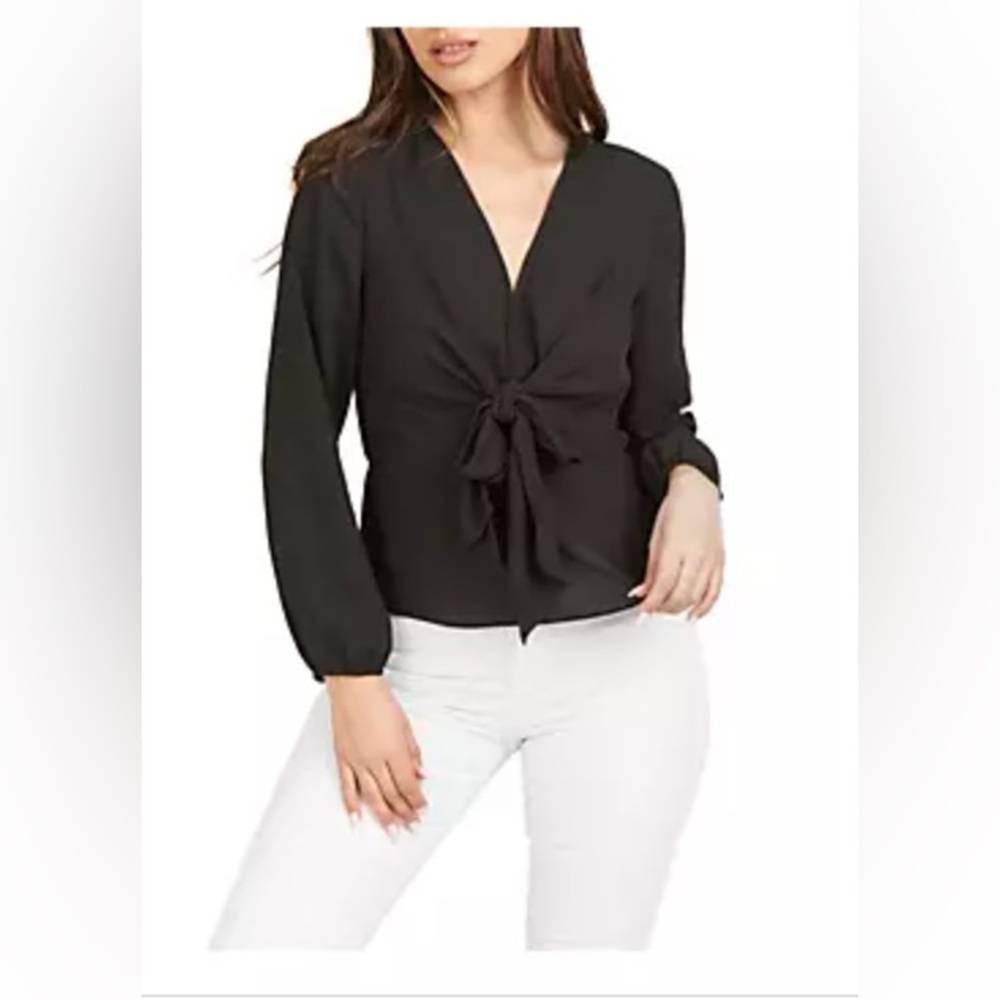 DR2 by Daniel Rainn Bow tie Peplum Blouse - Large